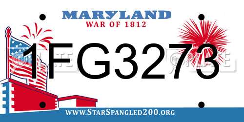 1FG3273 Maryland License Plate