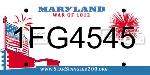 1FG4545 Maryland License Plate