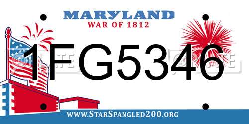 1FG5346 Maryland License Plate