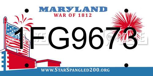 1FG9673 Maryland License Plate