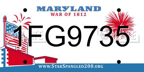 1FG9735 Maryland License Plate