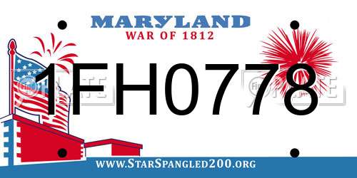 1FH0778 Maryland License Plate