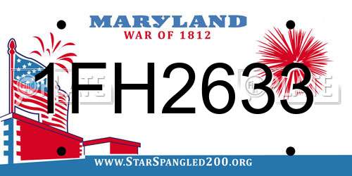 1FH2633 Maryland License Plate