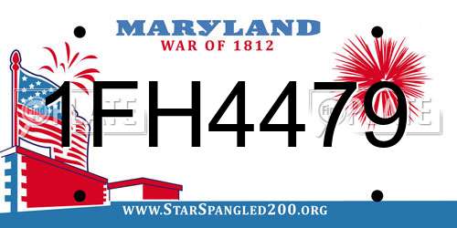 1FH4479 Maryland License Plate