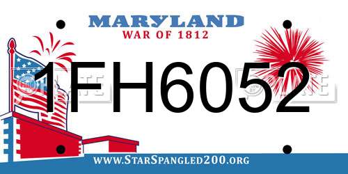 1FH6052 Maryland License Plate