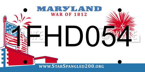1FHD054 Maryland License Plate