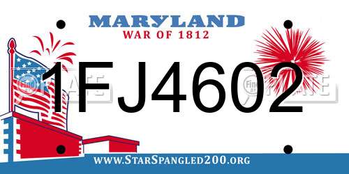 1FJ4602 Maryland License Plate