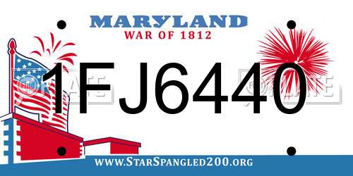 1FJ6440 Maryland License Plate