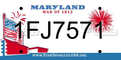 1FJ7571 Maryland License Plate