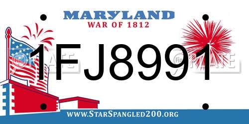 1FJ8991 Maryland License Plate