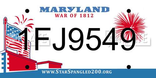 1FJ9549 Maryland License Plate