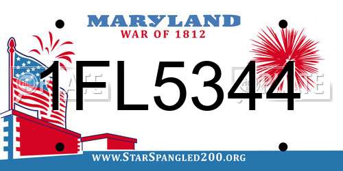 1FL5344 Maryland License Plate