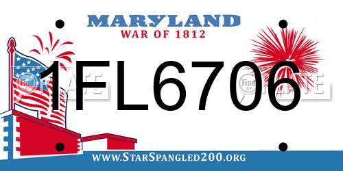 1FL6706 Maryland License Plate