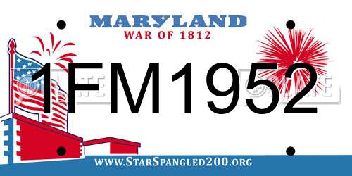 1FM1952 Maryland License Plate