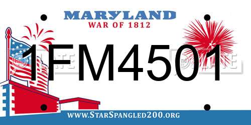 1FM4501 Maryland License Plate