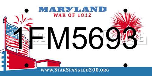 1FM5693 Maryland License Plate