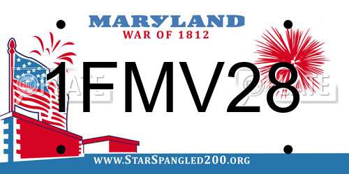 1FMV28 Maryland License Plate