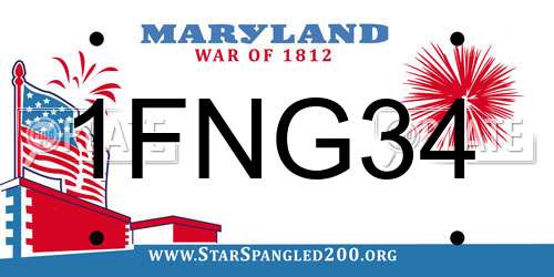 1FNG34 Maryland License Plate