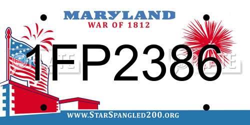 1FP2386 Maryland License Plate