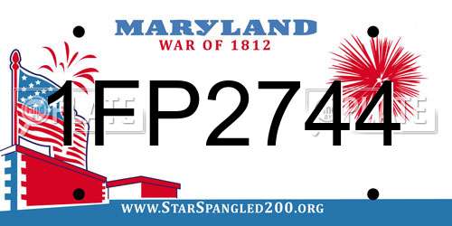1FP2744 Maryland License Plate