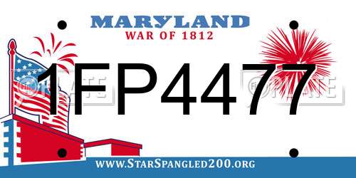 1FP4477 Maryland License Plate