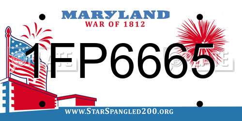 1FP6665 Maryland License Plate