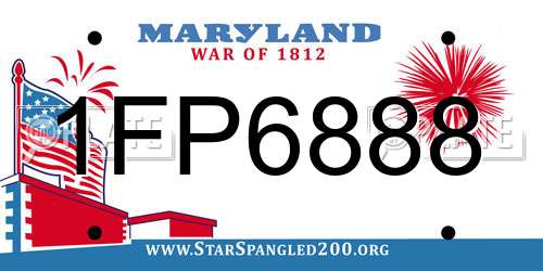 1FP6888 Maryland License Plate