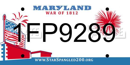 1FP9289 Maryland License Plate