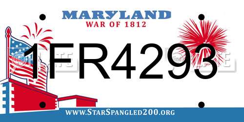1FR4293 Maryland License Plate