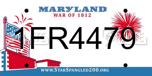 1FR4479 Maryland License Plate