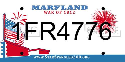 1FR4776 Maryland License Plate