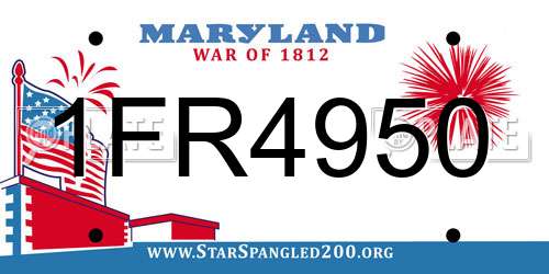 1FR4950 Maryland License Plate