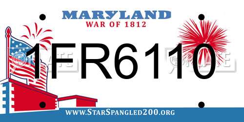 1FR6110 Maryland License Plate