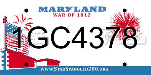 1GC4378 Maryland License Plate