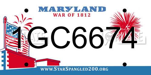 1GC6674 Maryland License Plate