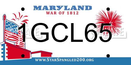 1GCL65 Maryland License Plate