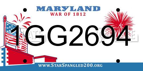 1GG2694 Maryland License Plate