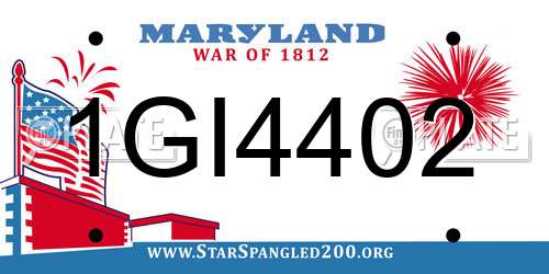 1GI4402 Maryland License Plate