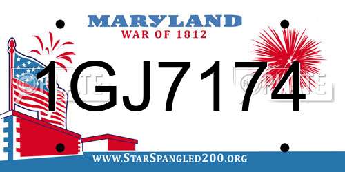 1GJ7174 Maryland License Plate