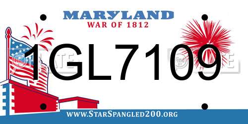 1GL7109 Maryland License Plate