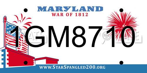 1GM8710 Maryland License Plate