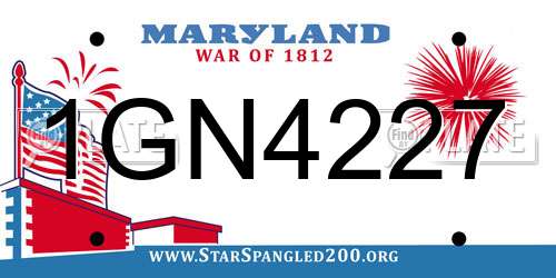 1GN4227 Maryland License Plate