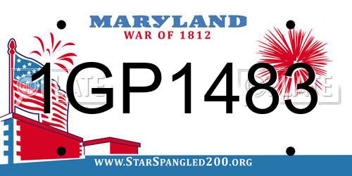 1GP1483 Maryland License Plate