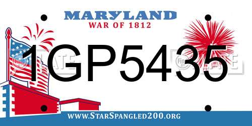 1GP5435 Maryland License Plate
