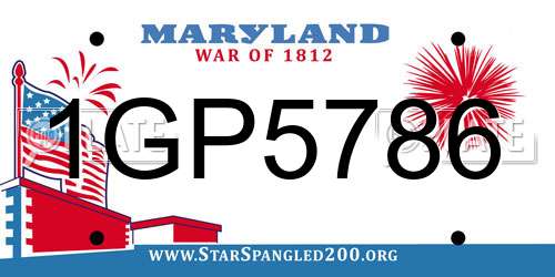 1GP5786 Maryland License Plate