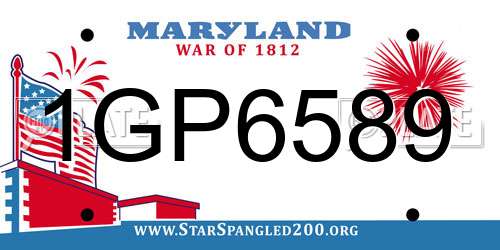 1GP6589 Maryland License Plate