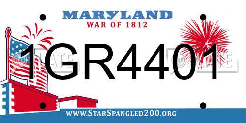 1GR4401 Maryland License Plate