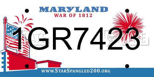1GR7423 Maryland License Plate