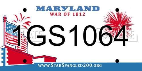 1GS1064 Maryland License Plate