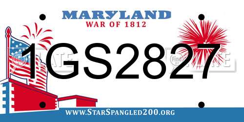 1GS2827 Maryland License Plate